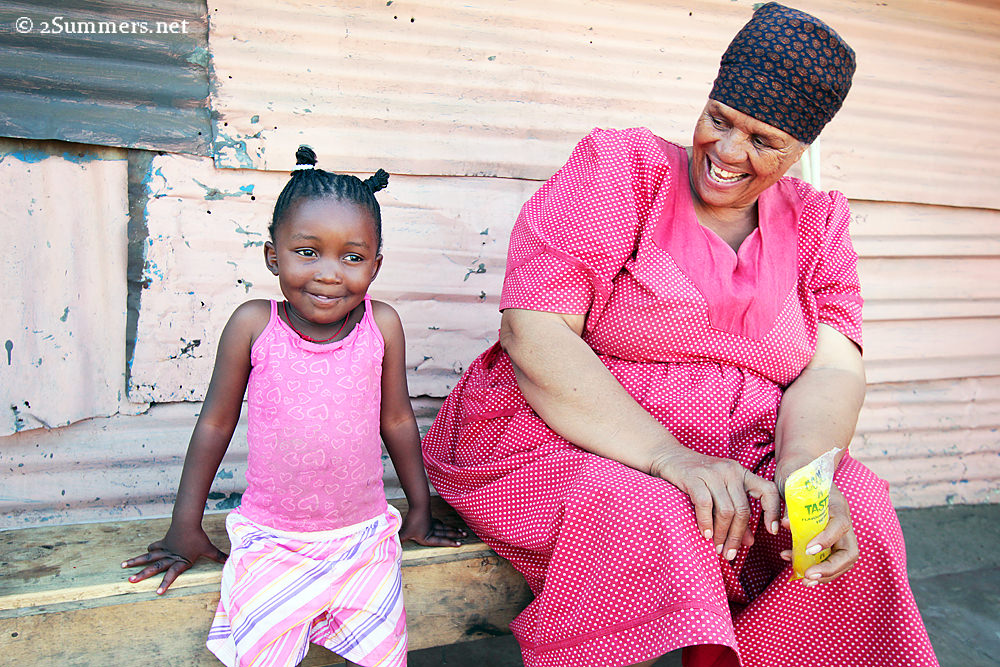 Girl and grannie in Kliptown