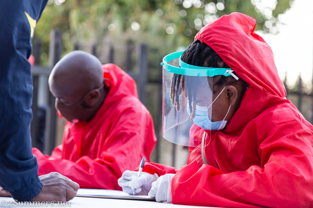 Mbali and Hugh at the food program