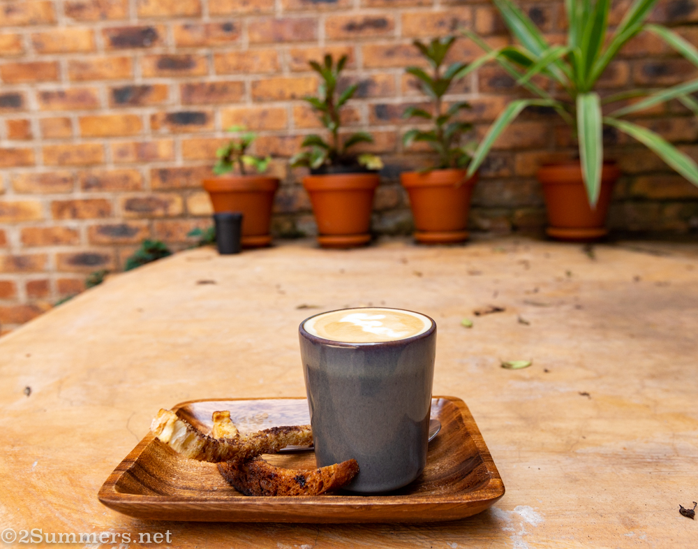Cappuccino with cinnamon toast sticks