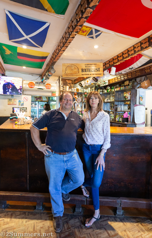 Gavin and Lucille in the bar at the Pig & Whistle