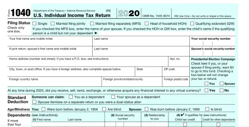 U.S. taxes - form 1040