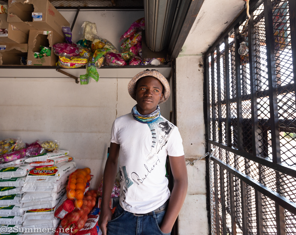 Hipster in a spaza shop