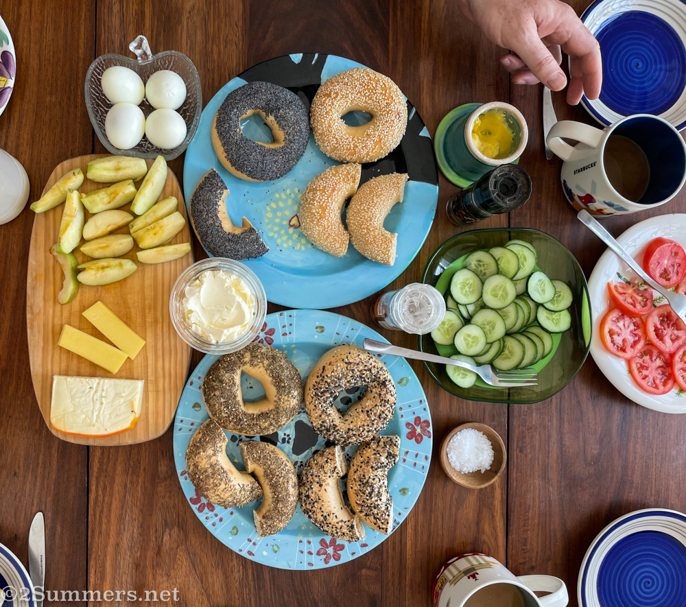 Bagel breakfast from Birds Bagels