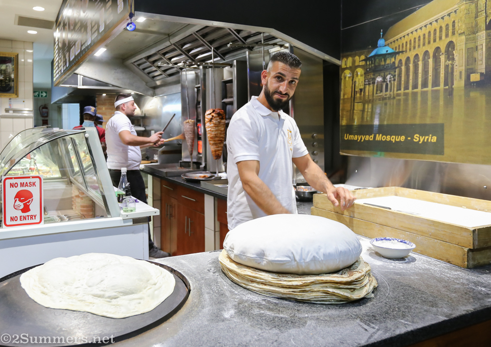 Deaa making laffa bread