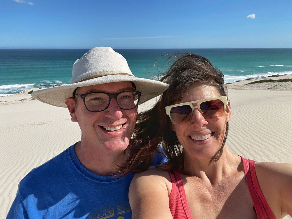 Heather and Thorsten on the dunes