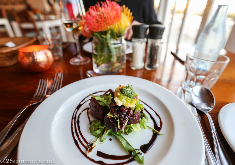 goat cheese starter at the Fig Tree in De Hoop