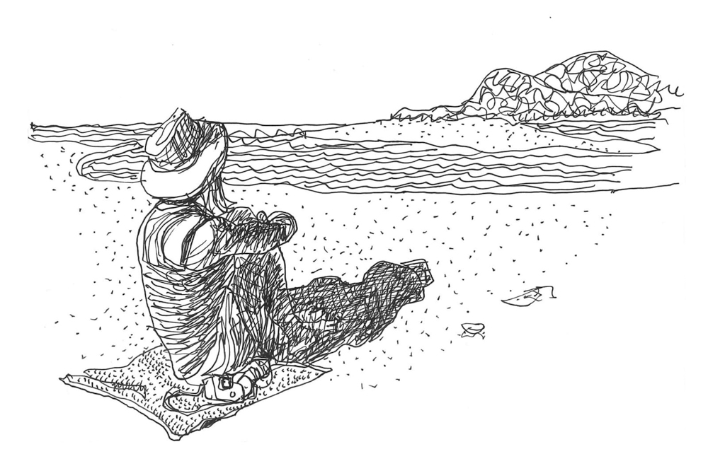 Heather at Kosi Mouth in KwaZulu-Natal sketch by Thorsten