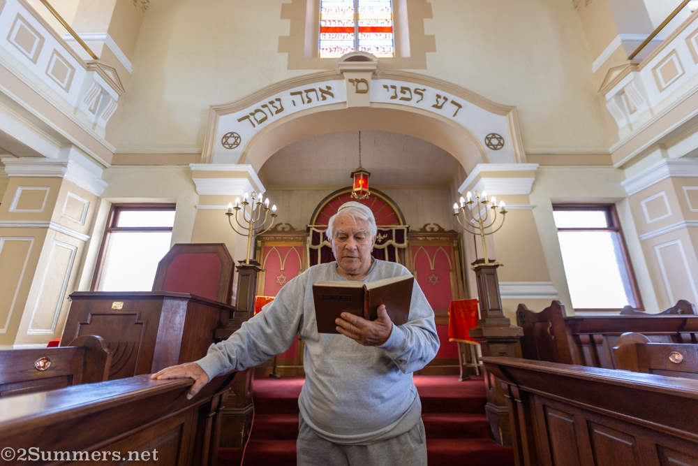 Hymie reading prayers