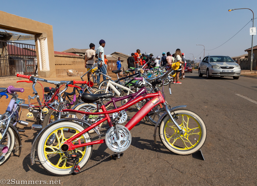 Bikes lined up