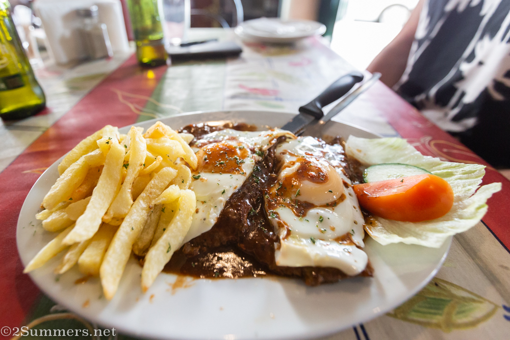 Steak and eggs from the Radium