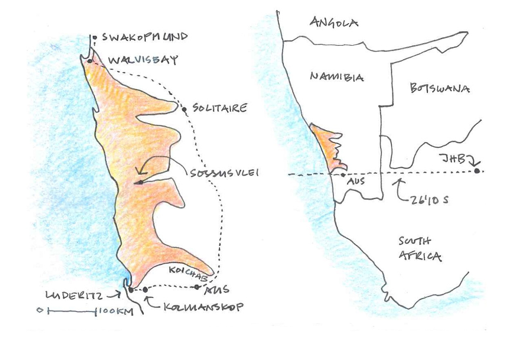 Map of southern Namibia