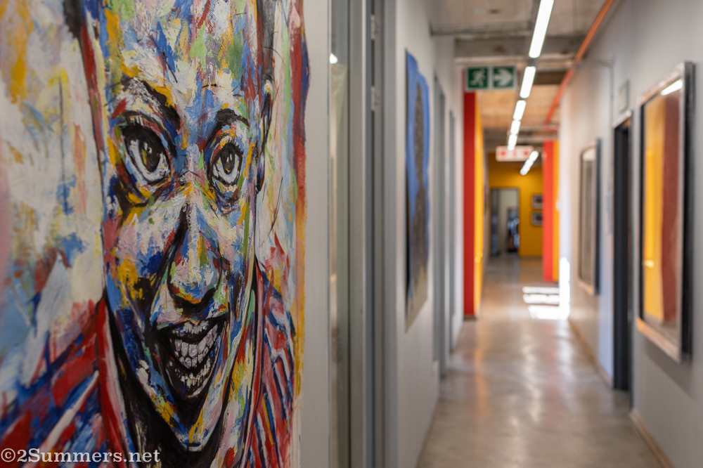 Art in the corridor at Asisebenze Art Atelier