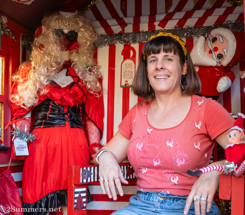 Heather in Mrs. Claus’ hut