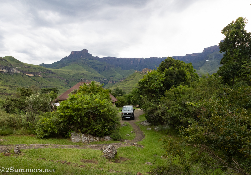 Greylene parked at Thendele Camp in Royal Natal National Park