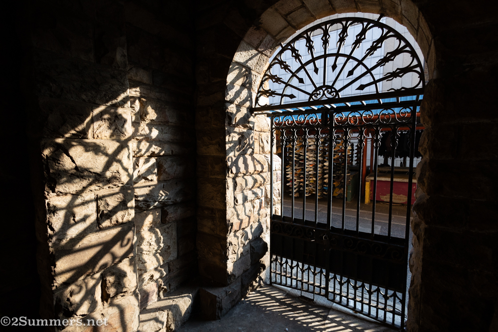 Pretty shadows in a church passage