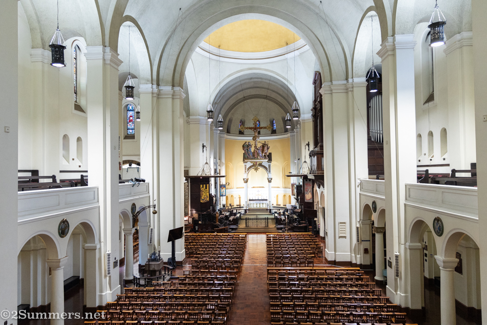 Looking down on the central section of St. Mary’s Cathedral in downtown Joburg