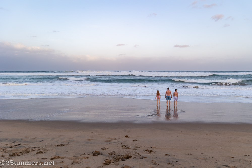 Thorsten and kids on the beach in St. Lucia