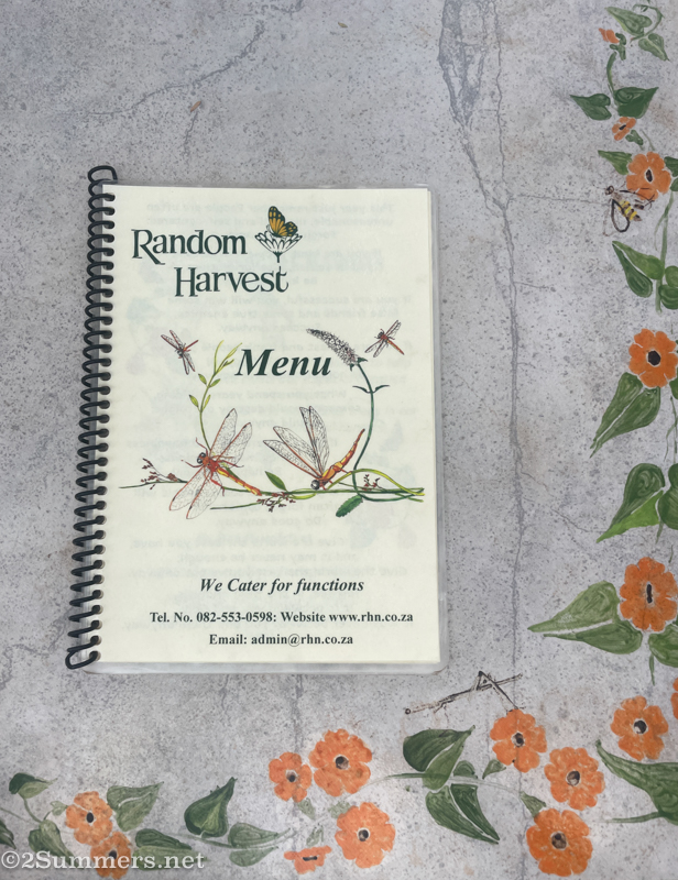 Pretty menu at Random Harvest