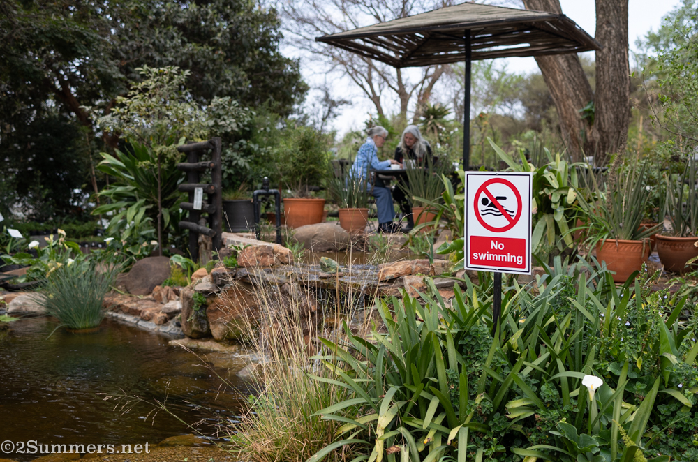 No swimming sign at the nursery
