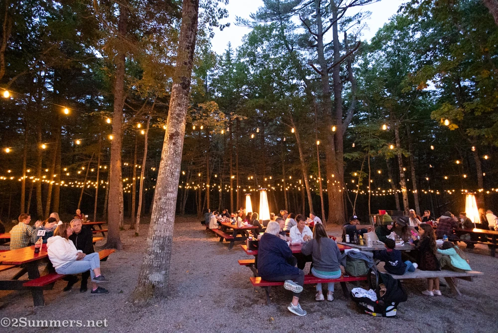Outdoor seating area at Bar Habor Lobster Pound