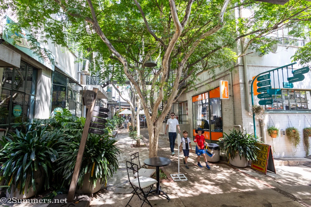 Family walking in 44 Stanley