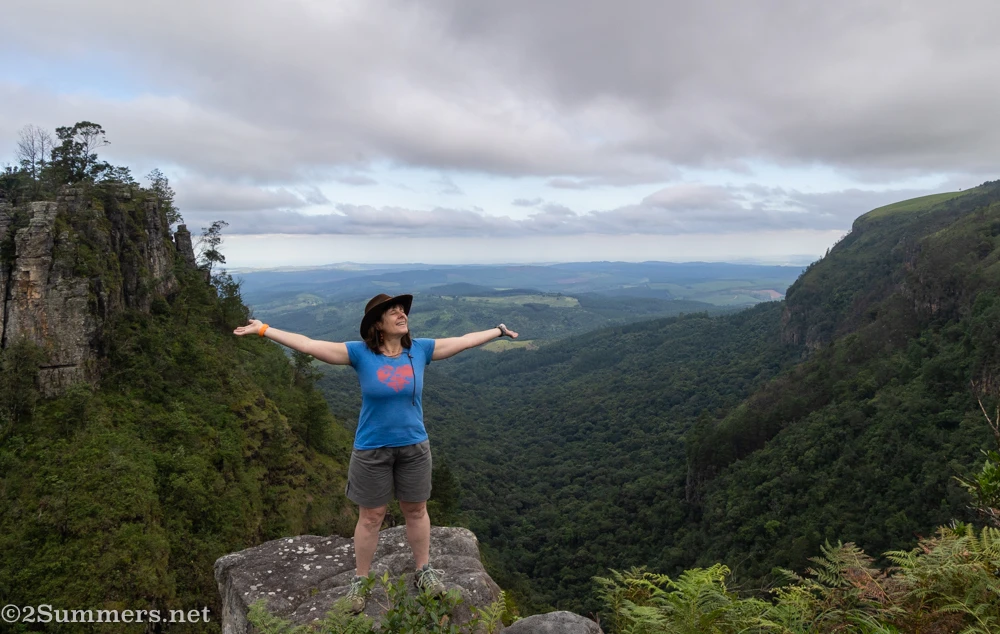 Heather at an overlook near Pinnacle Rock