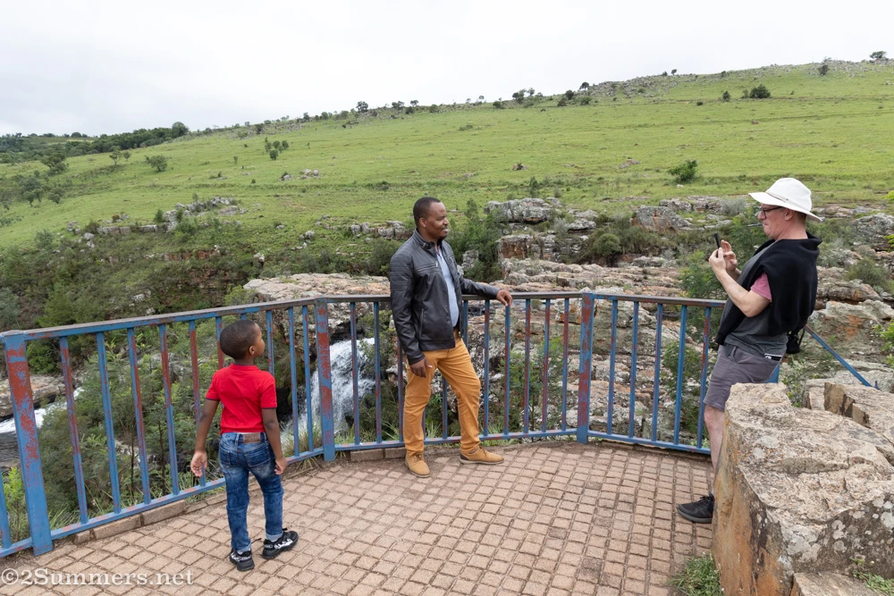 Thorsten taking a guy’s photo at Lisbon Falls.