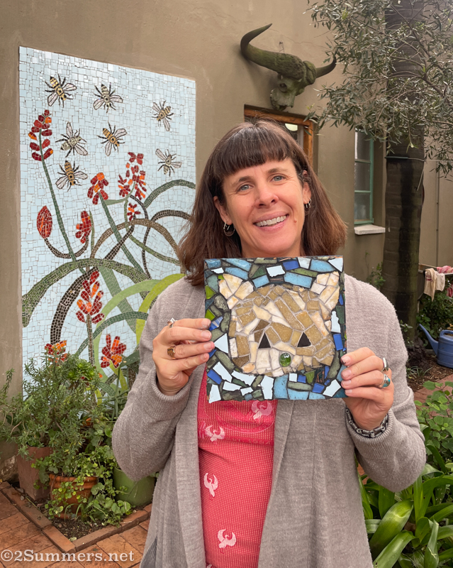 Heather and her cat mosaic