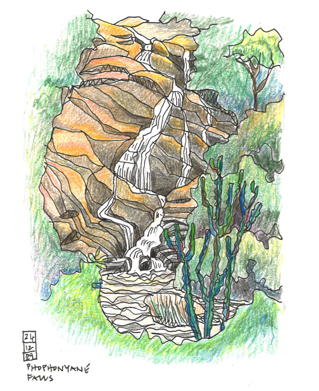 Thorsten’s sketch of the waterfall