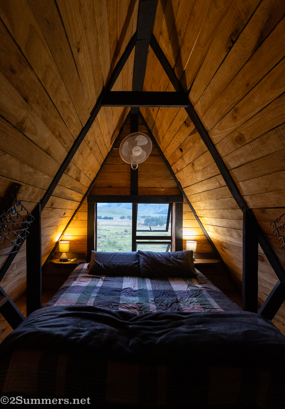 Sleeping loft in cabin