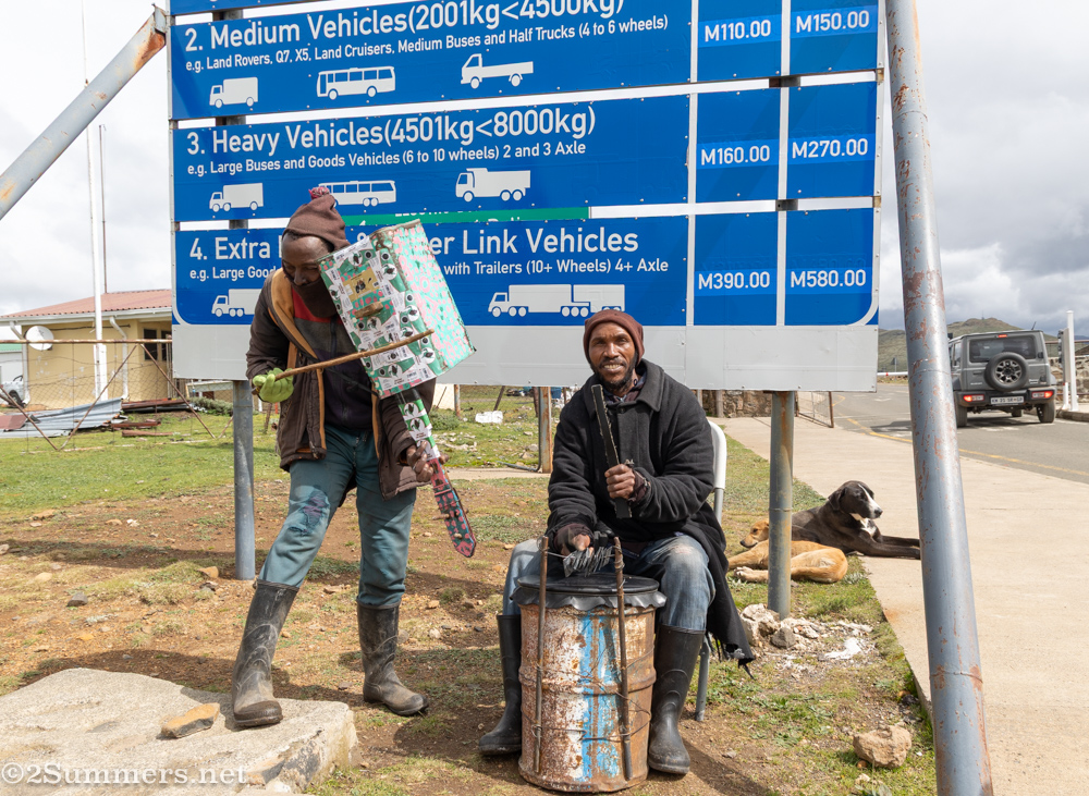 Musicians at Lesotho border post