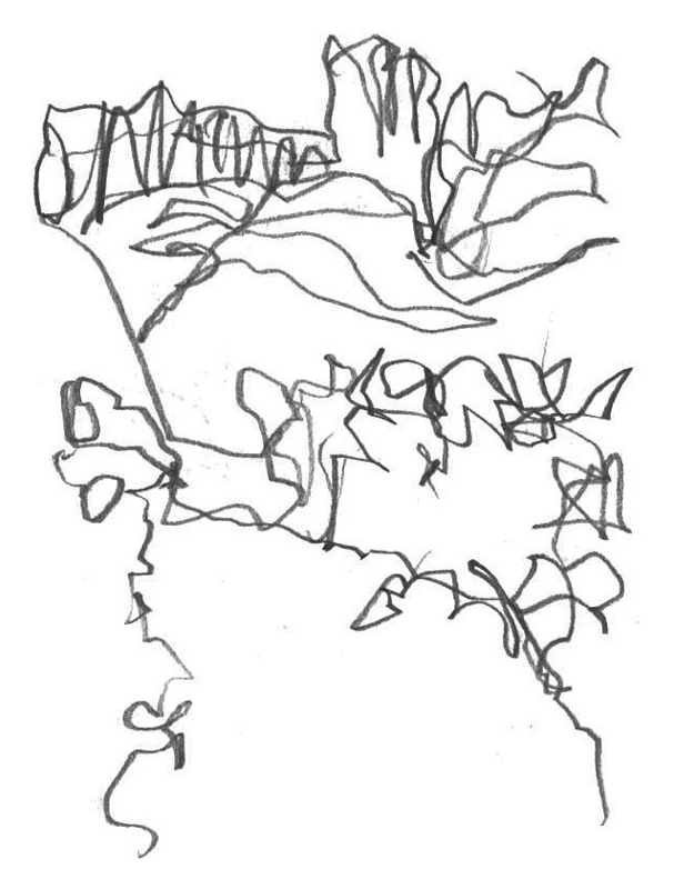 Bouncy sketch of Sani Pass road