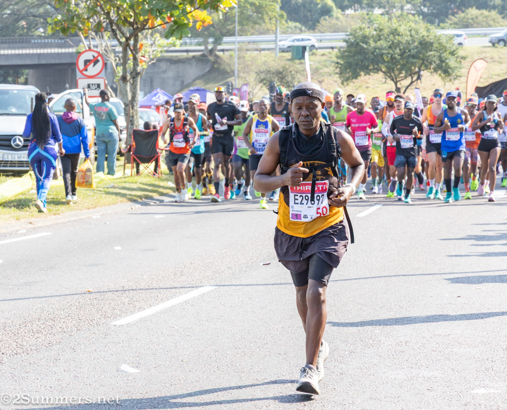 A tired-looking runner at Pine Town