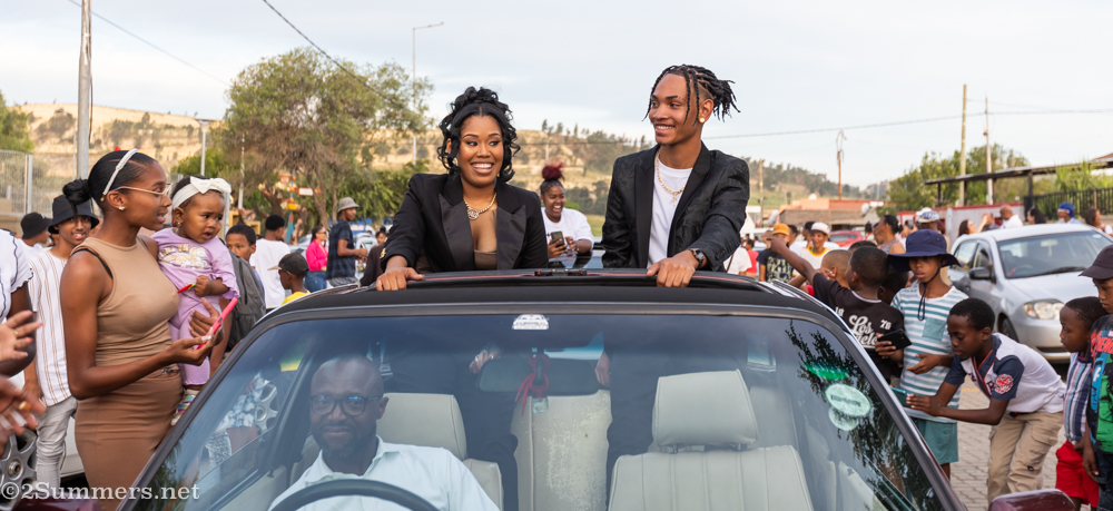 Micayla and her date at the Noordgesig Matric Farewell