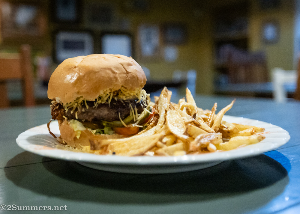 A hearty, delicious burger from the Village Inn.