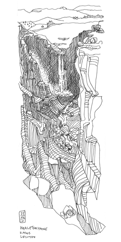 Thorsten sketch of the falls