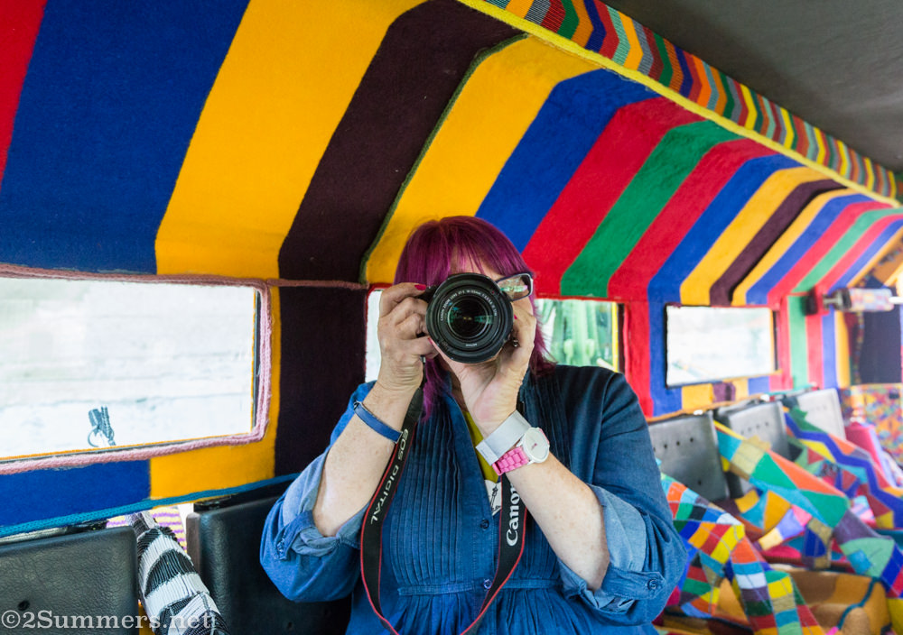 Gail in a beaded Casspir